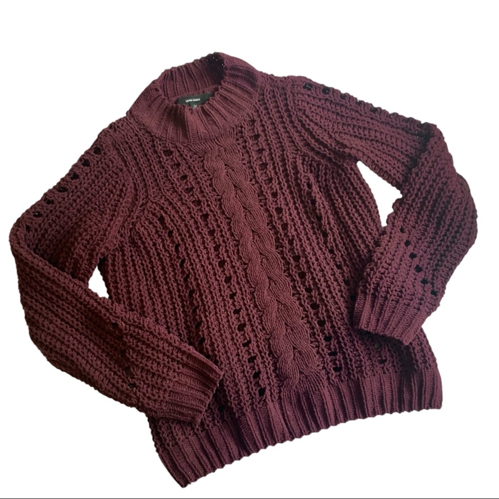 Vero Moda burgundy Chunky Loose Knit Sweater
